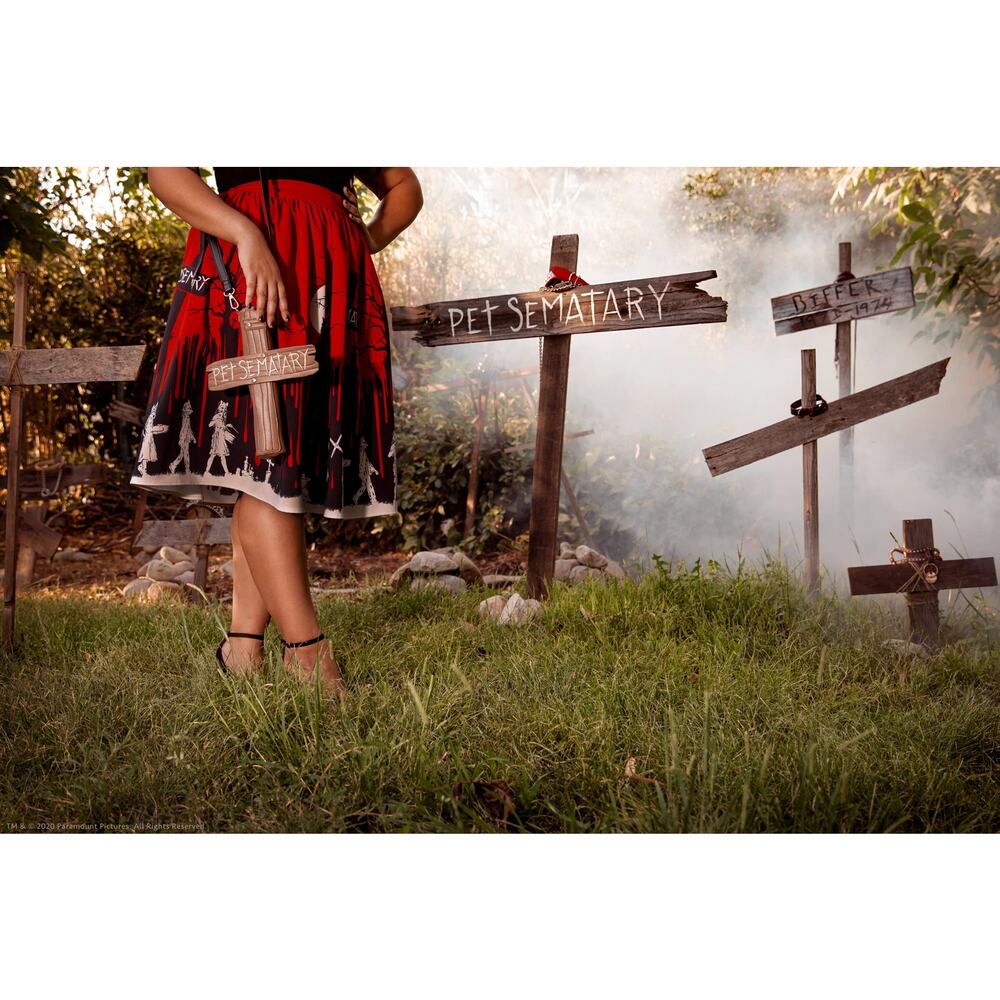 Vixen by Micheline Pitt Pet Sematary Cross Graveyard Cross Body Bag Purse NWT - Picture 4 of 15